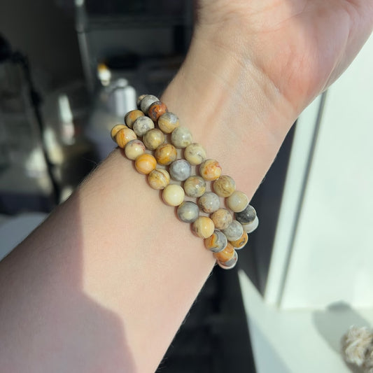 Crazy Lace Agate Bracelet 8mm, Length 7″ (17.8cm)