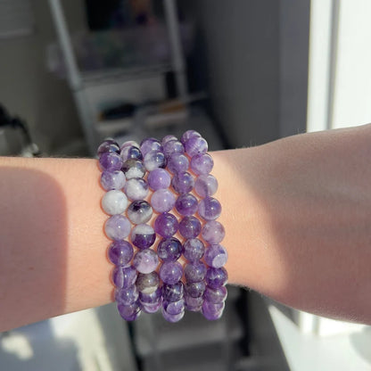 Dream Amethyst Bracelet 8mm, Length 6.25″ (15.9cm)